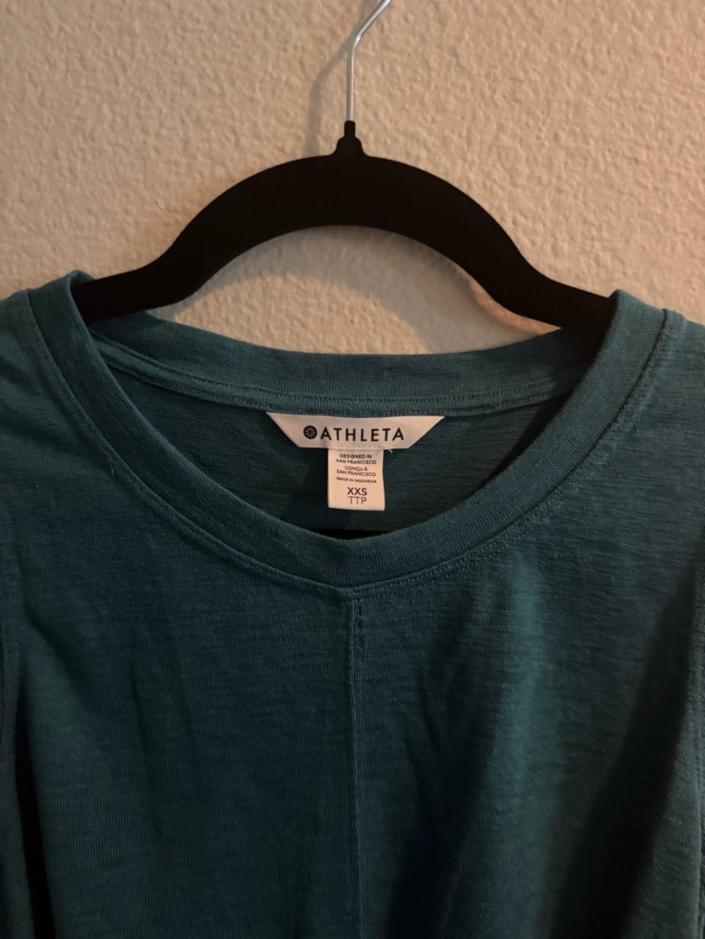 Athleta Breezy Twist Teal Knot-Front Sleeveless Tank - Picture 3 of 6